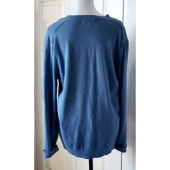Banana Republic Men's Luxury Blend Silk/Cotton/Cashmere V-Neck Sweater-Size L - Picture 2 of 5